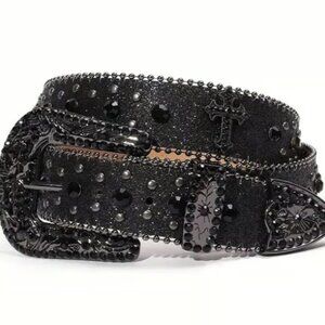 Black Rhinestone gothic belt